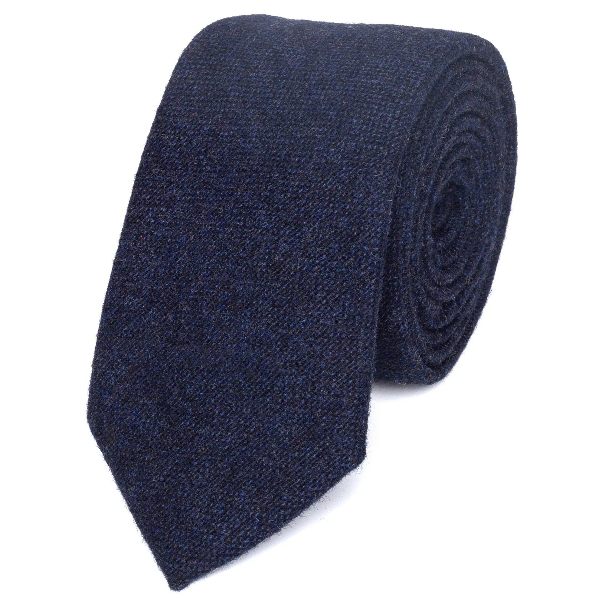 Arthur Navy Blue Wool Tie and Blue & Pink Floral Cotton Pocket Square Set