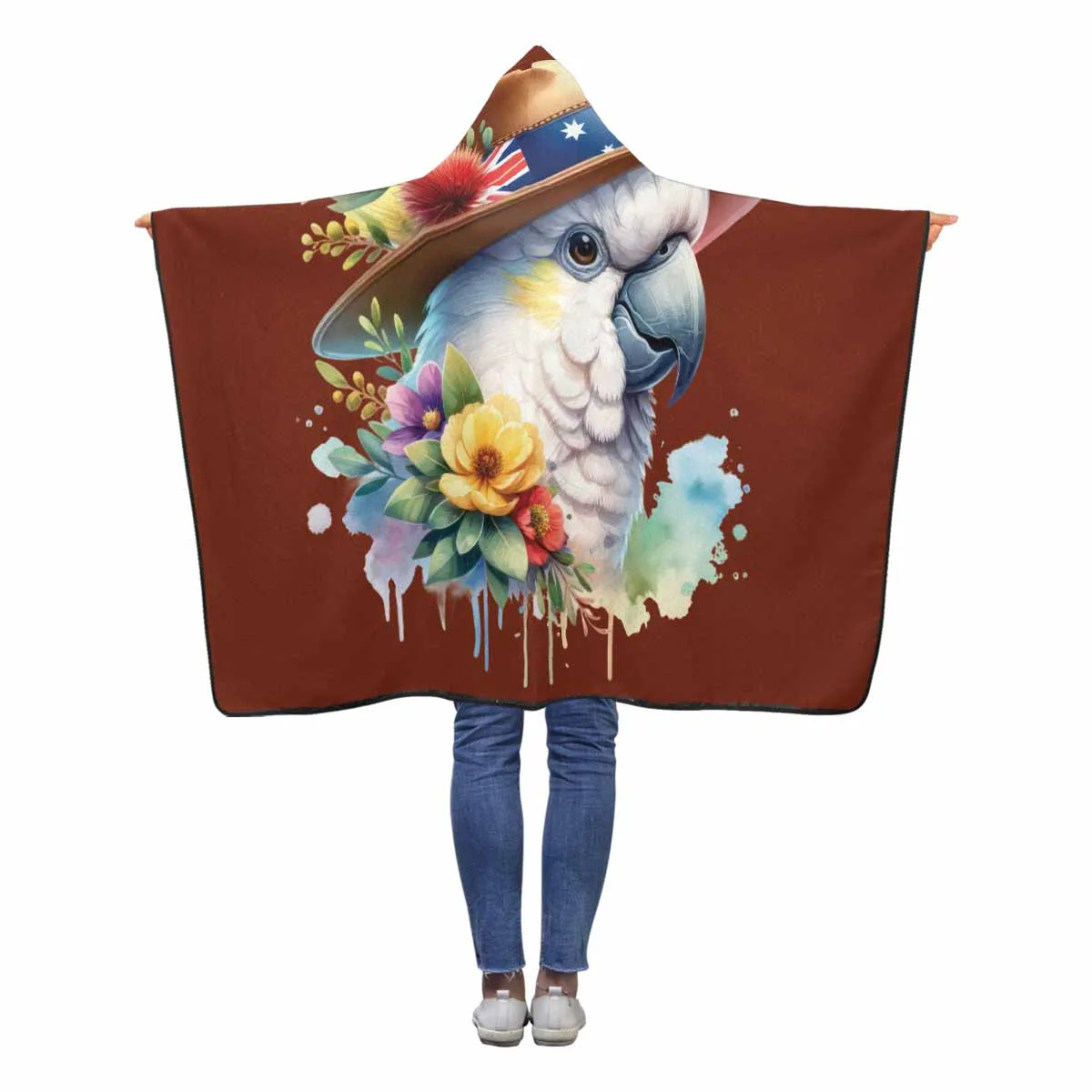 Australian Animal Cockatoo Awd1334  Hooded Blanket 50"x40"