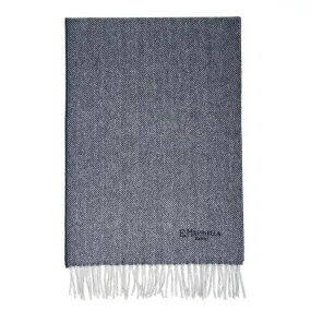 BLUE LIGHT PURE FRINGED SCARF