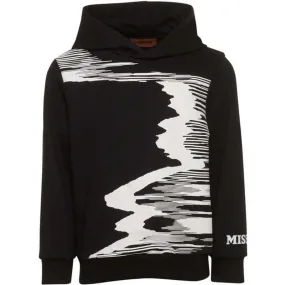 Boys Black & White Hooded  Sweatshirt