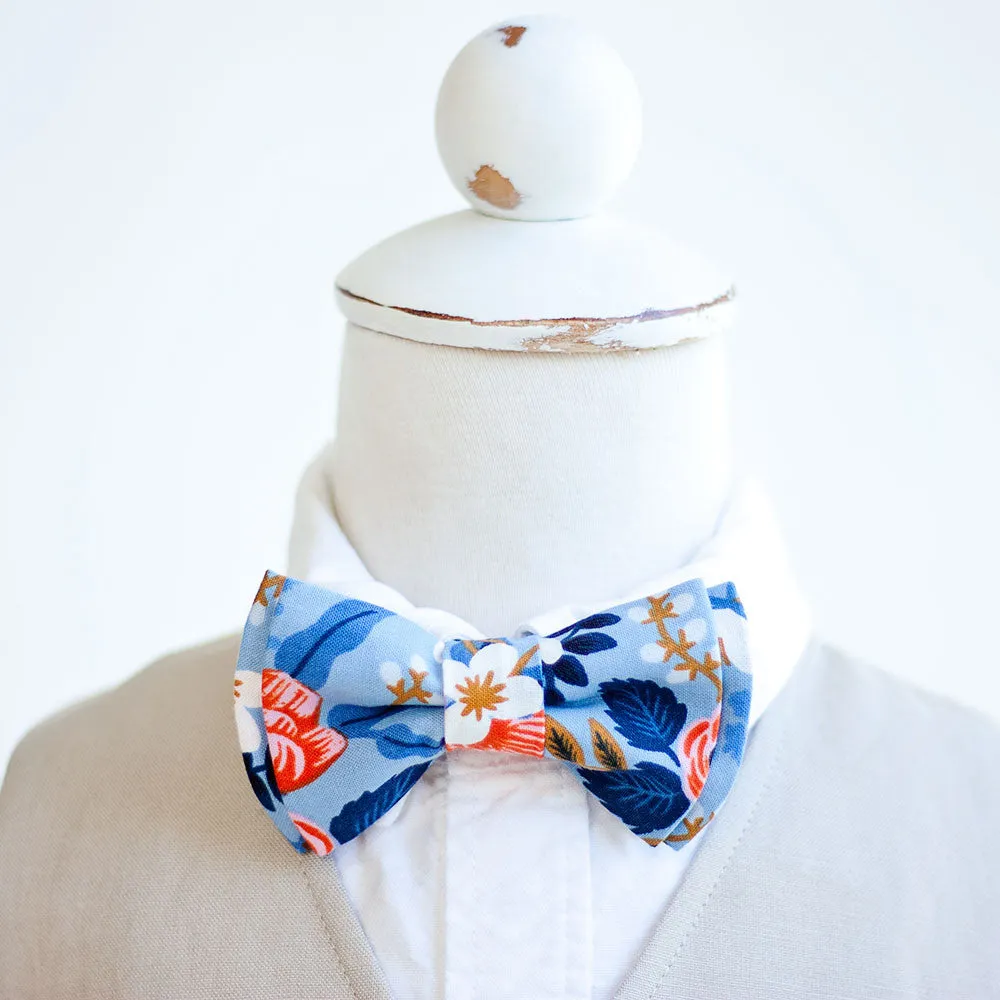 Boy's Necktie / Birch Floral In Periwinkle