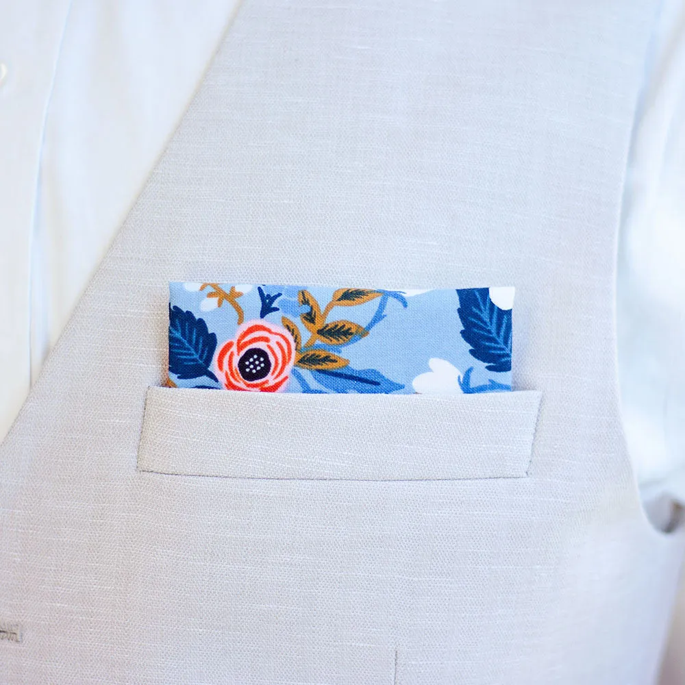 Boy's Necktie / Birch Floral In Periwinkle