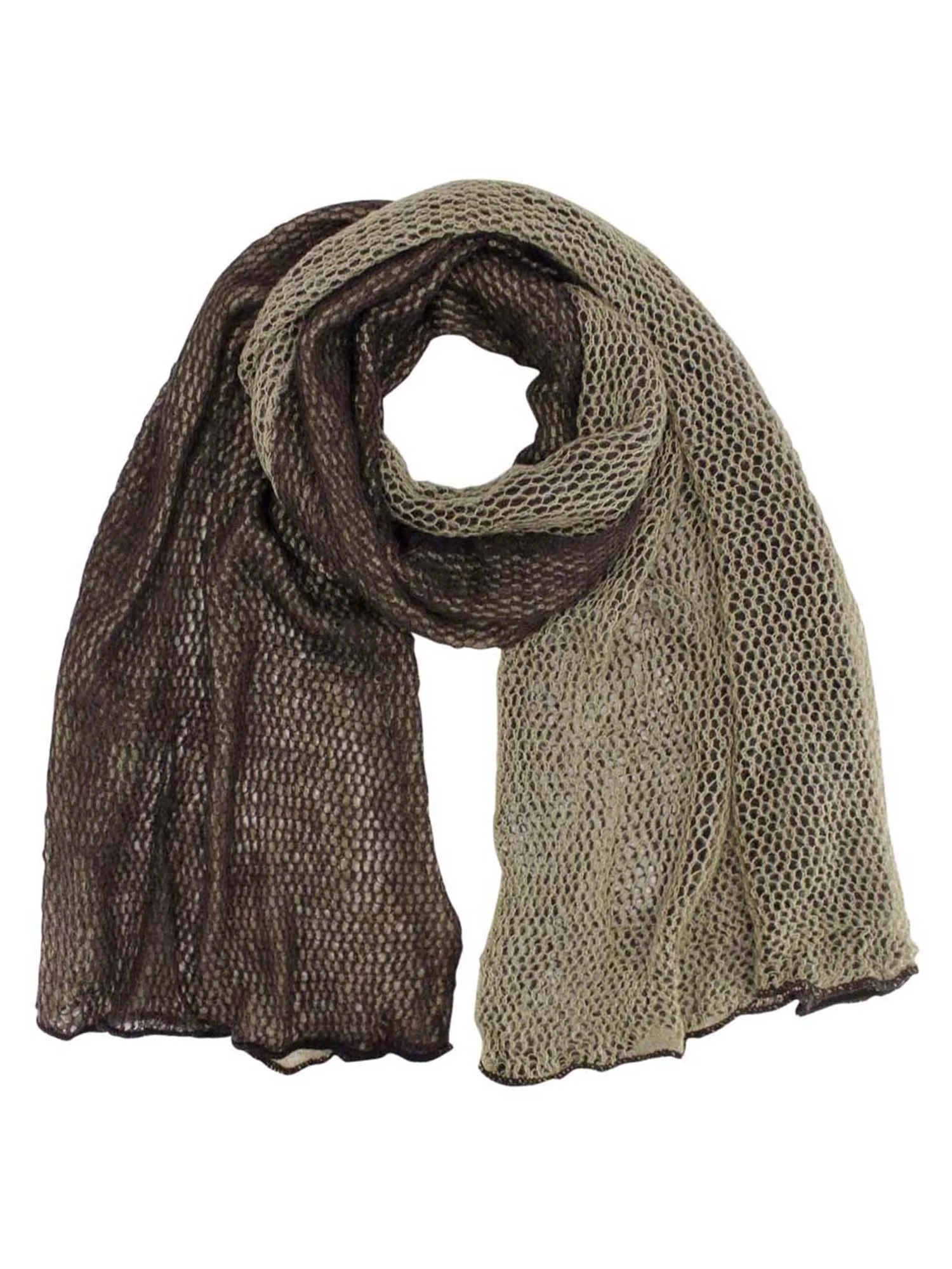 Brown & Beige Double Sided Infinity Knit Scarf