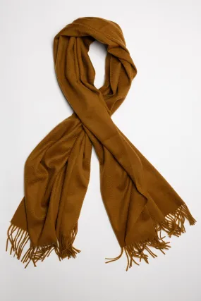 Camel Cashmere Woven Scarf Large