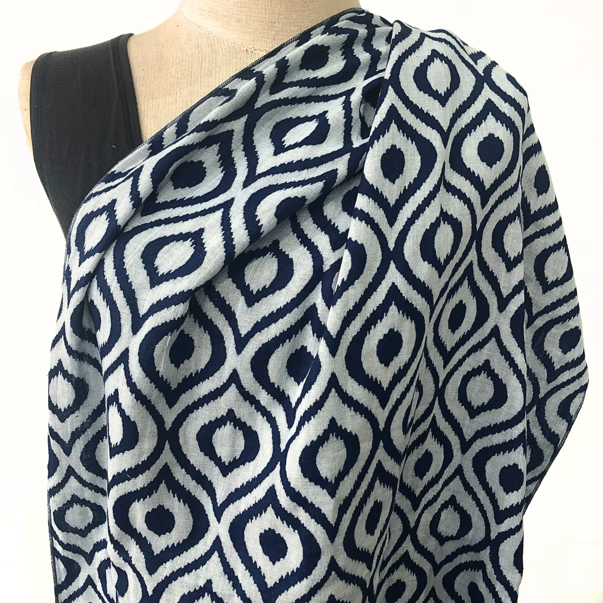 Cotton Gauze Scarf in Teardrop Design