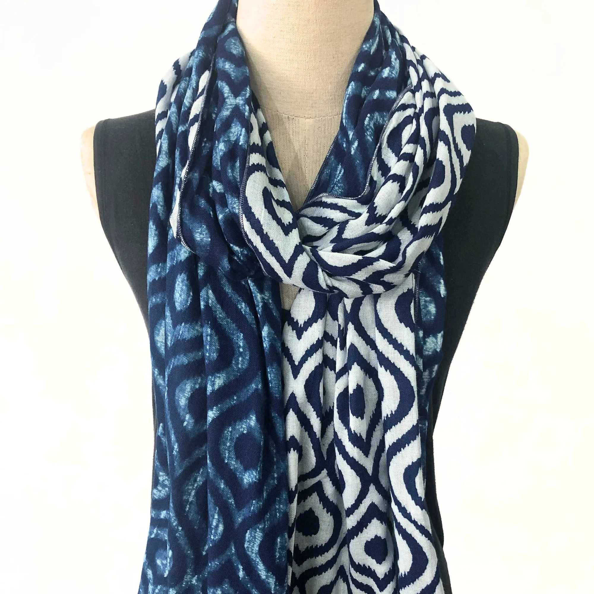 Cotton Gauze Scarf in Teardrop Design