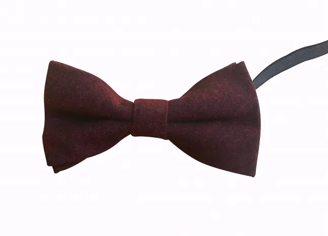 Emily Boys Burgundy Bow Red Tie and Grey Braces