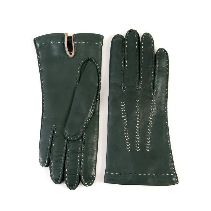 Gala Gloves Forest Green Hand Stitched Nappa Glove With Lining