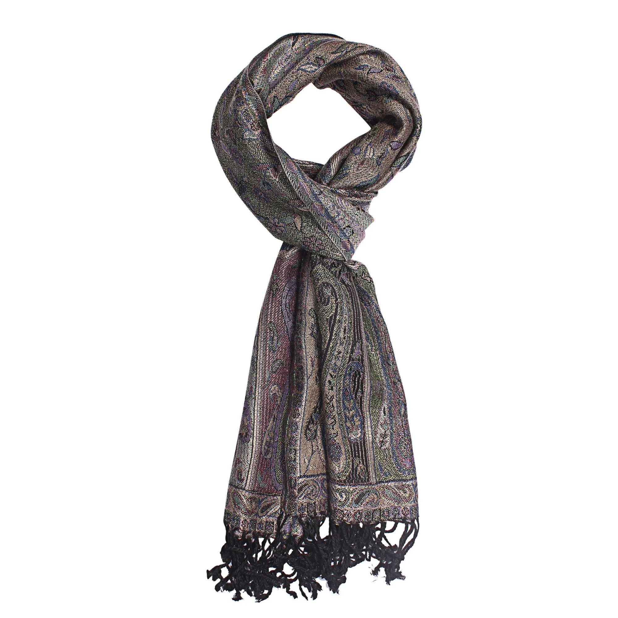 Glistening Paisley Jacquard Scarf