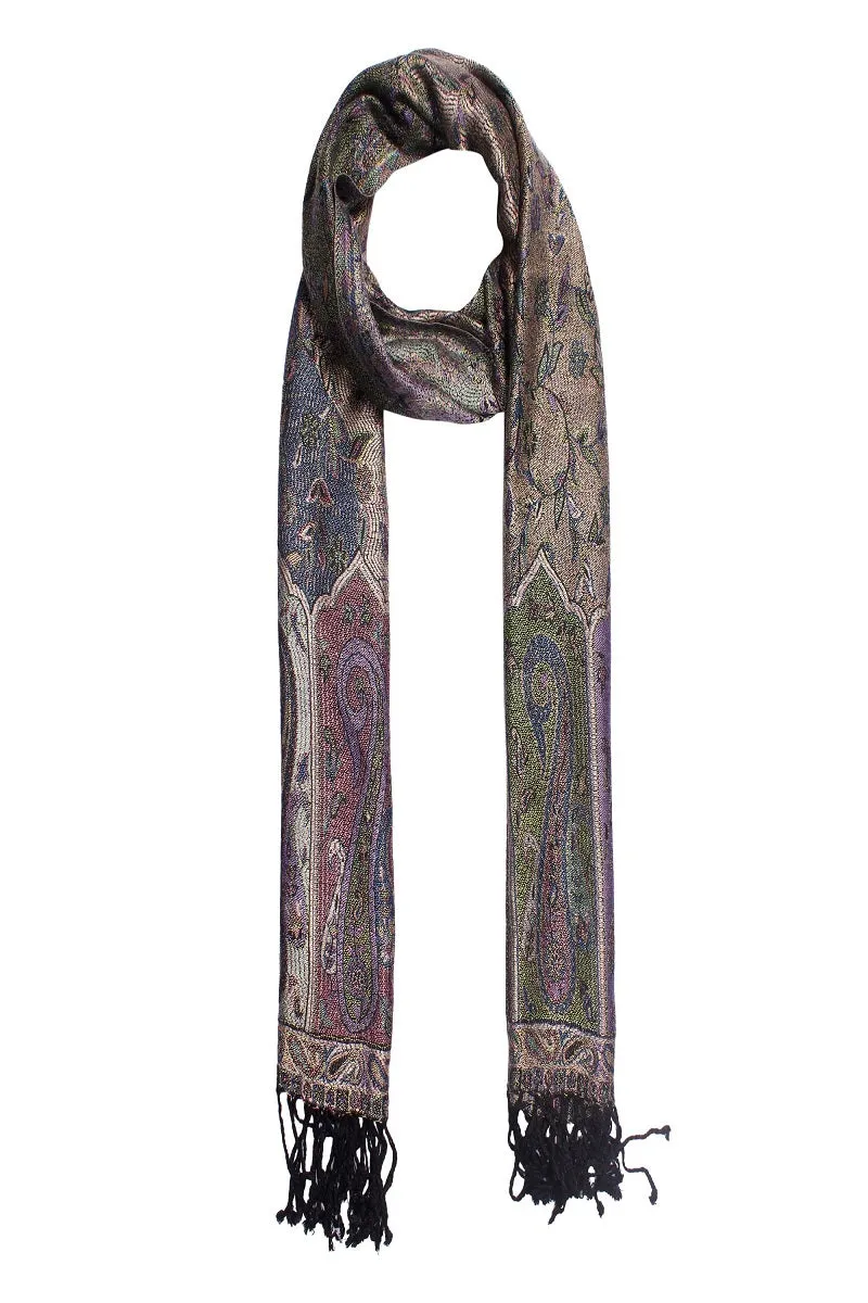 Glistening Paisley Jacquard Scarf