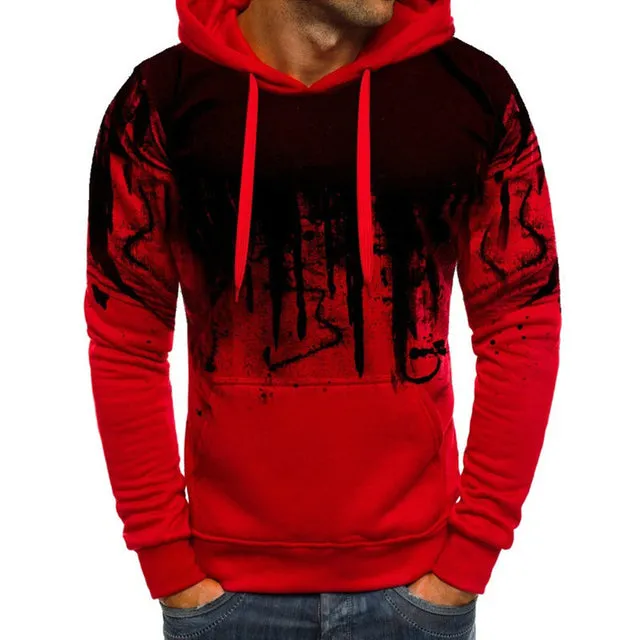 Mens Camouflage Long Sleeved Hoodies Casual Sweatshirt