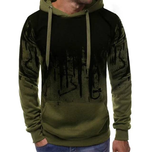 Mens Camouflage Long Sleeved Hoodies Casual Sweatshirt