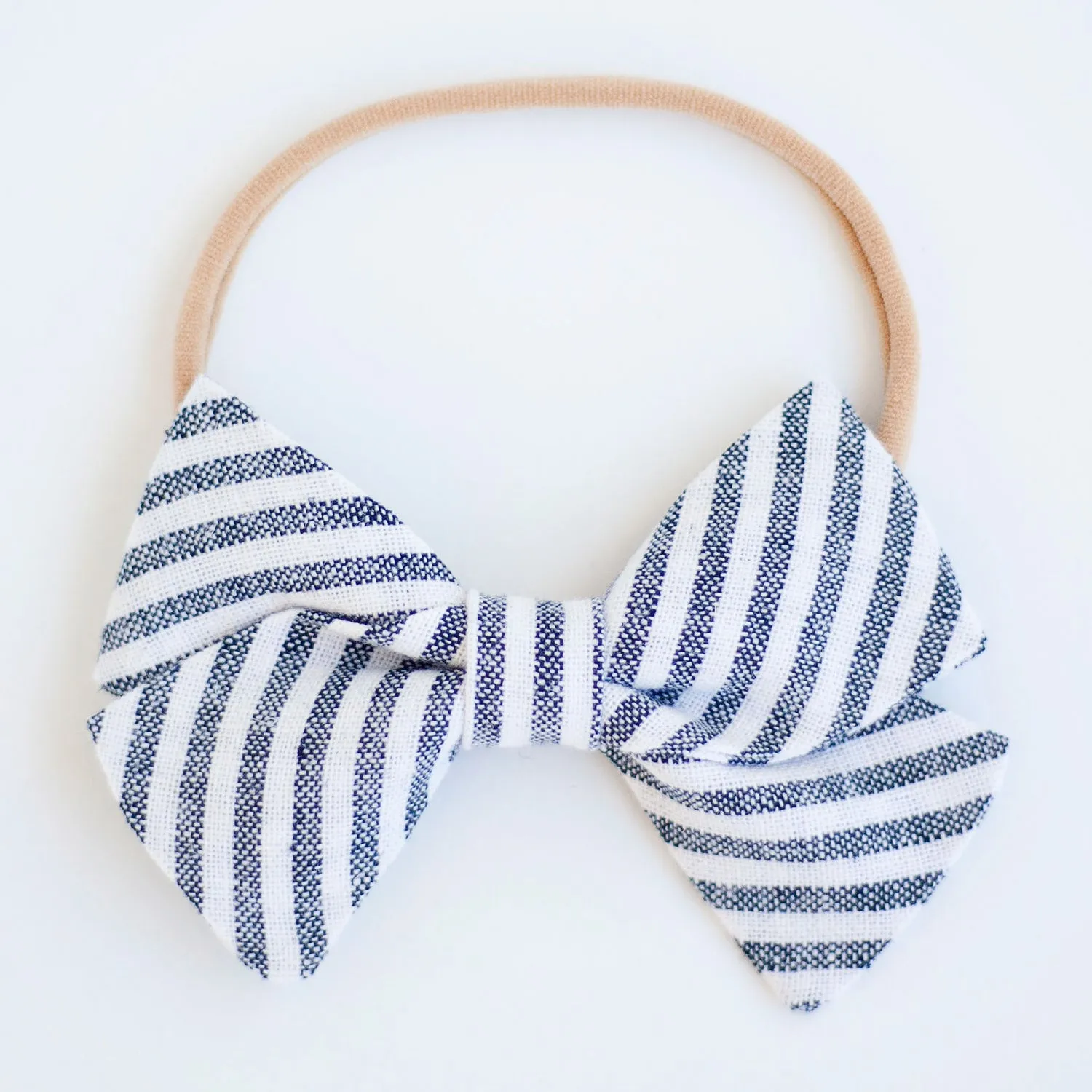 Men's Necktie / Navy Linen Stripe