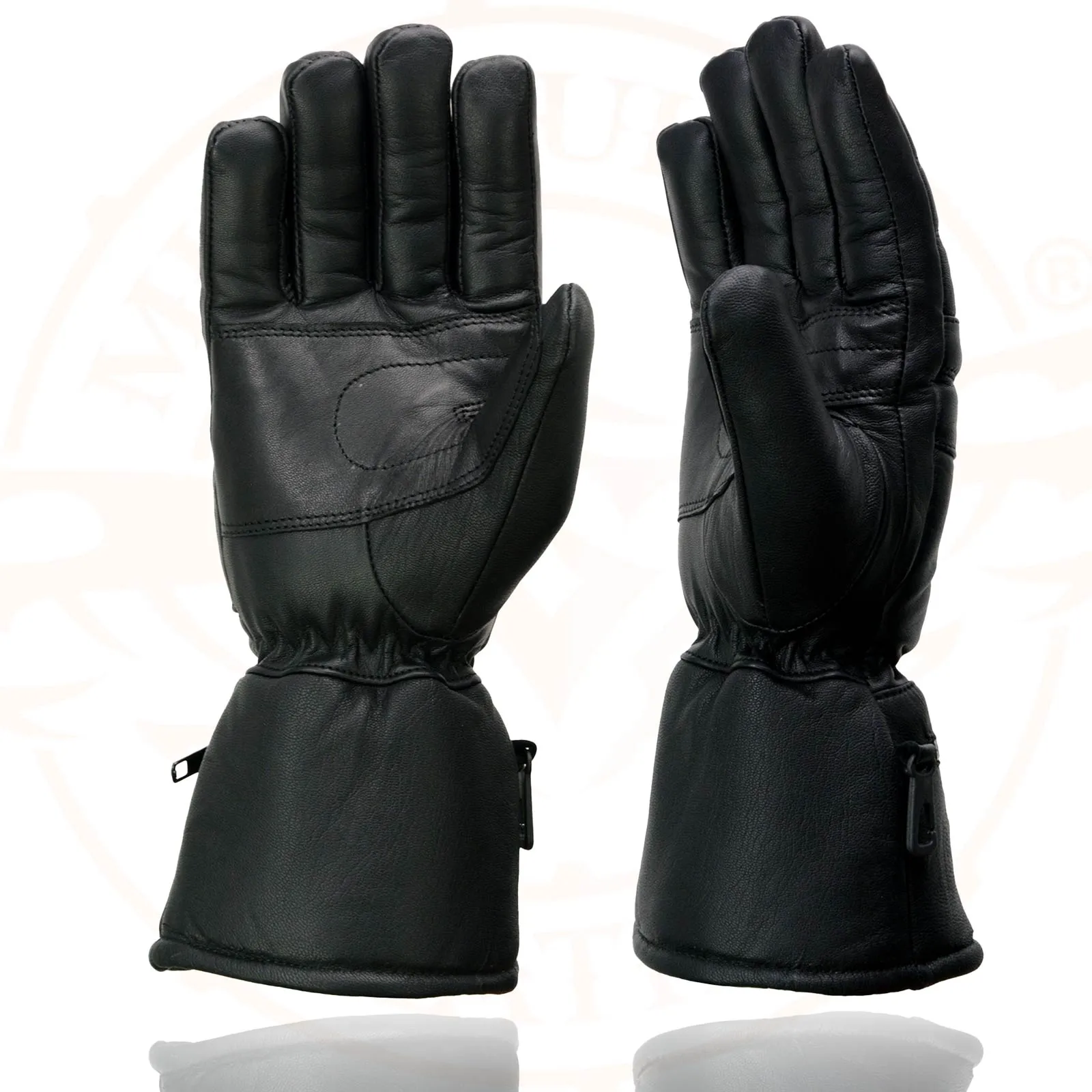 Milwaukee Leather SH230 Men's Black Leather Warm Lining Gauntlet