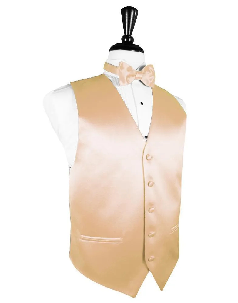 Peach Luxury Satin Tuxedo Vest