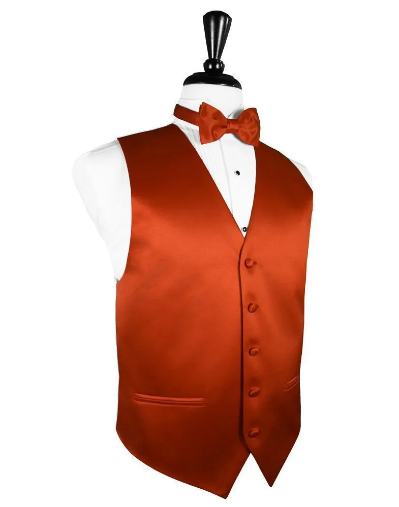 Persimmon Luxury Satin Tuxedo Vest