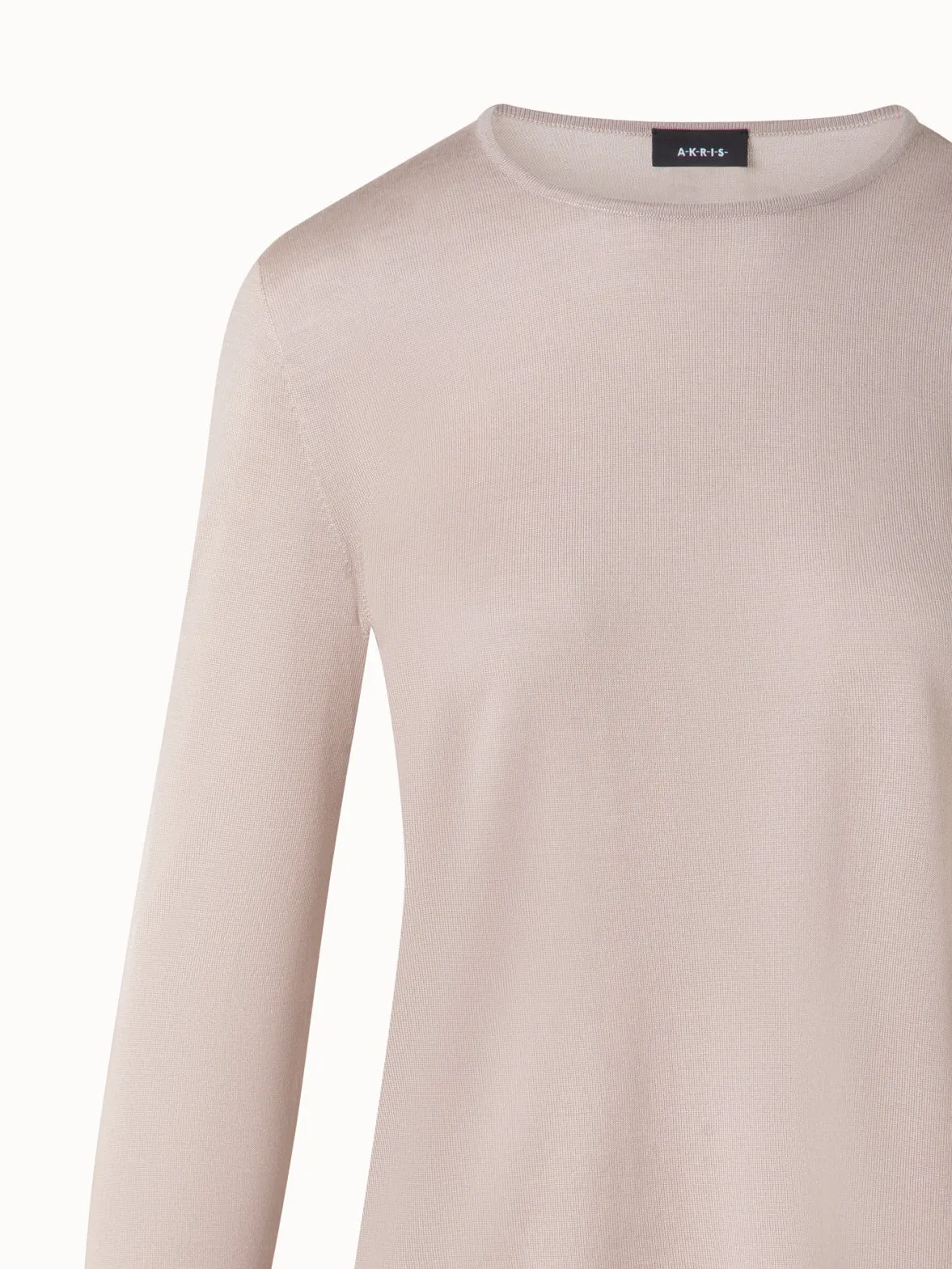 Seamless Crew Neck Sweater in Cashmere Silk