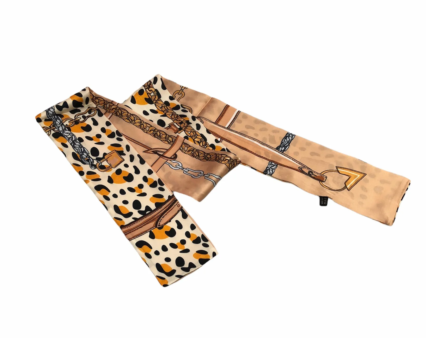 Skinny Leopard and Buckle scarf