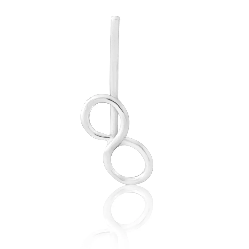 Sterling Silver Nose Stud Infinity