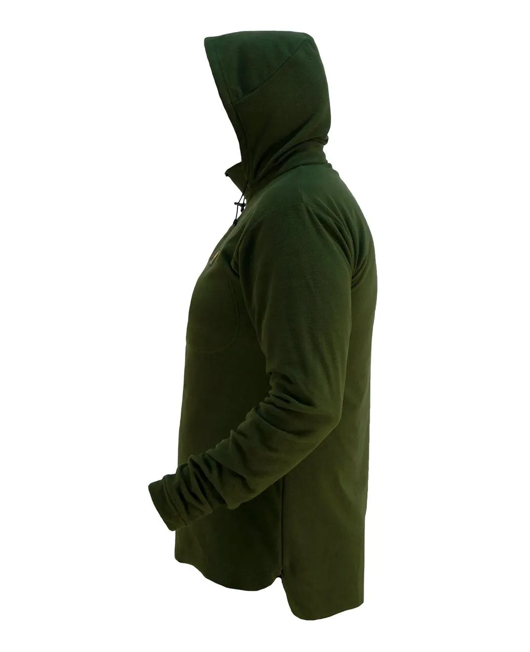 Swazi Brocco Hooded Long Sleeve Fleece Shirt Olive