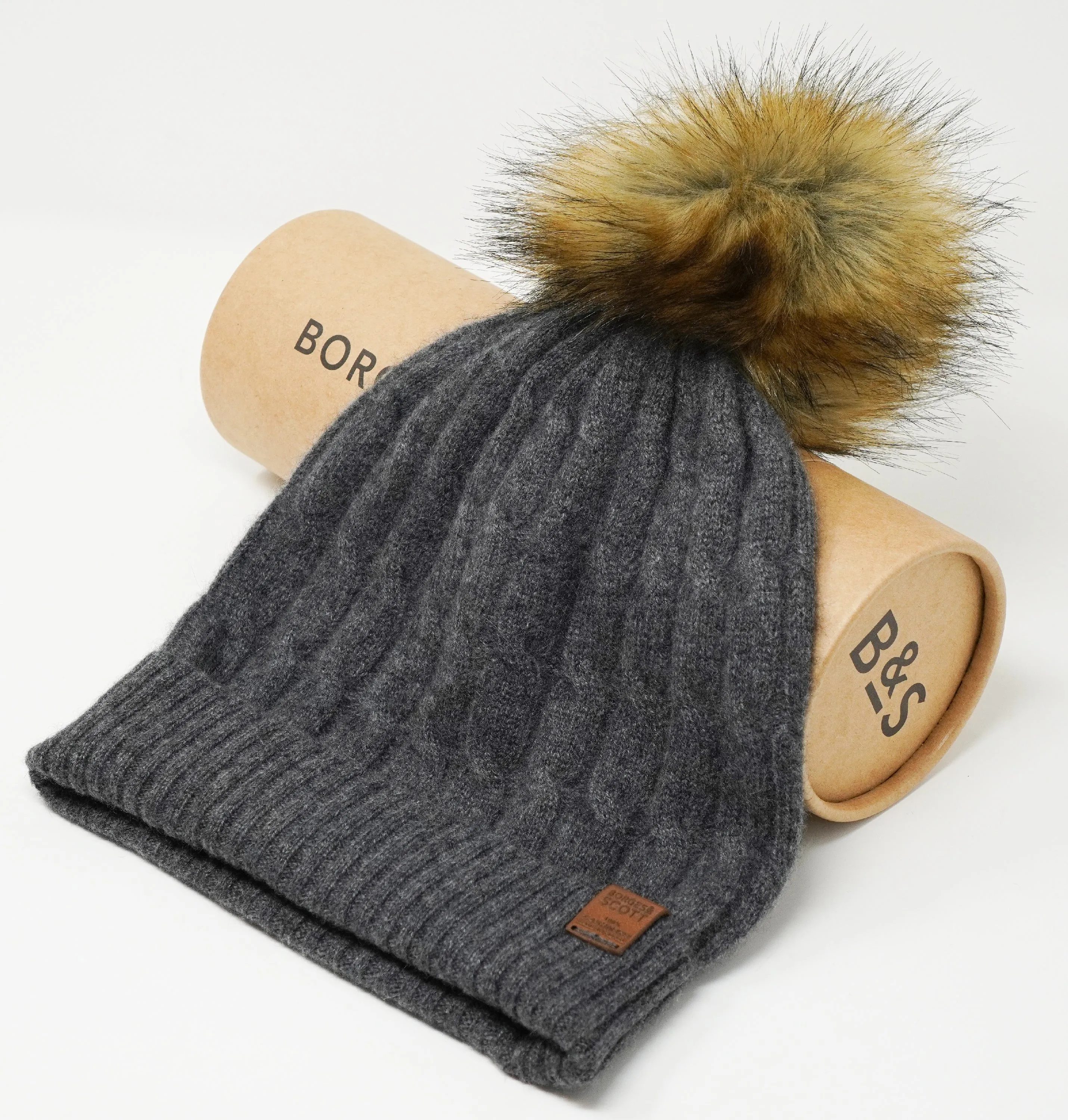 The Meribel - 100% Cashmere - Removeable Bobble Hat