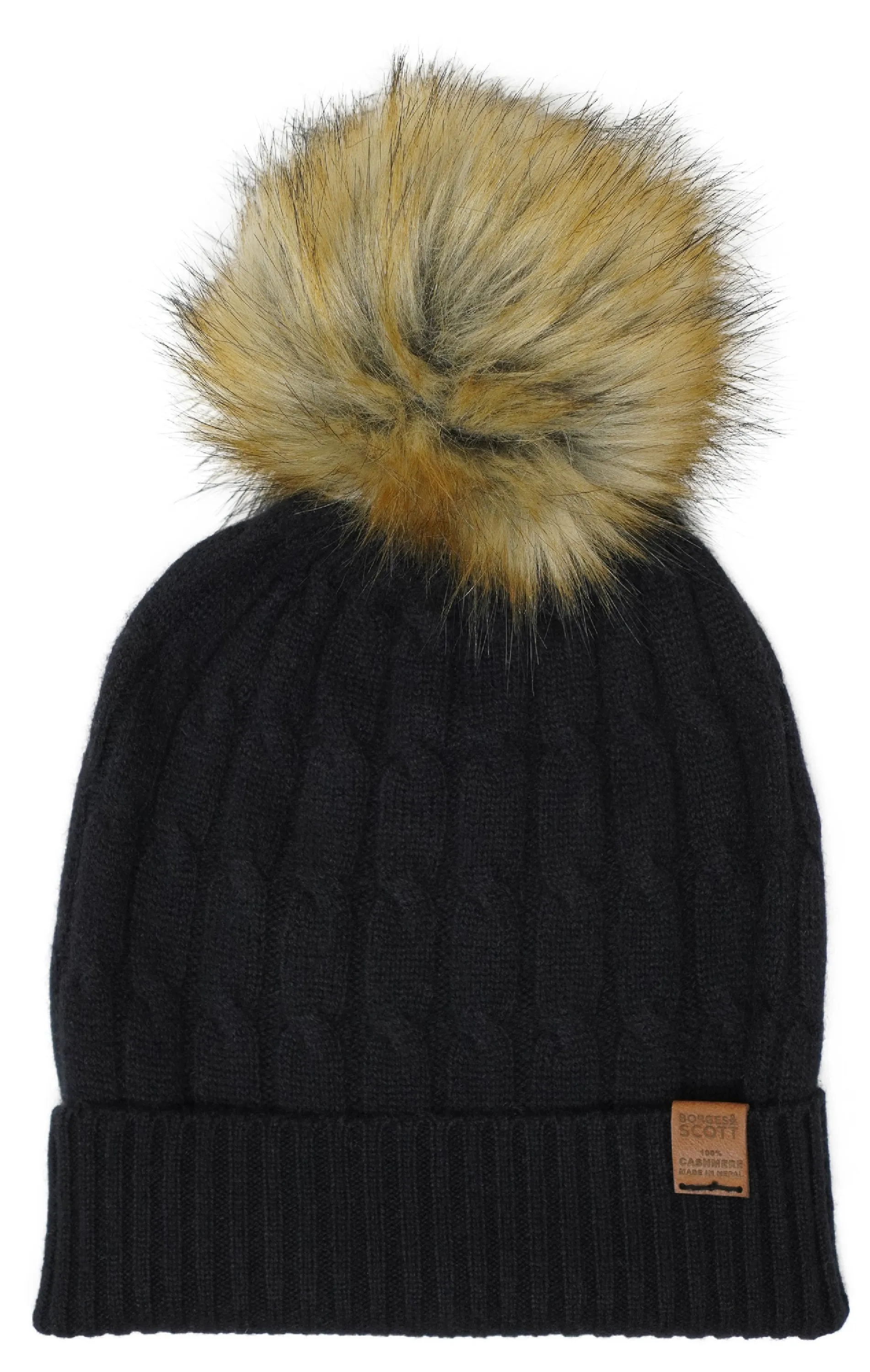 The Meribel - 100% Cashmere - Removeable Bobble Hat