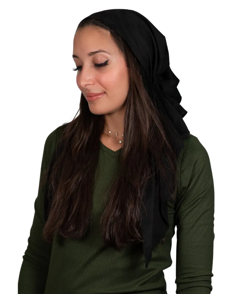 Tie Ur Knot Black Suede Pre-Tied Bandanna with Full Non Slip Grip