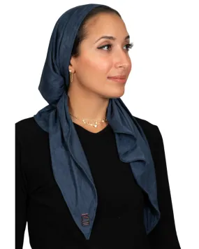 Tie Ur Knot Midnight Blue Suede Pre-Tied Bandanna with Full Non Slip Grip